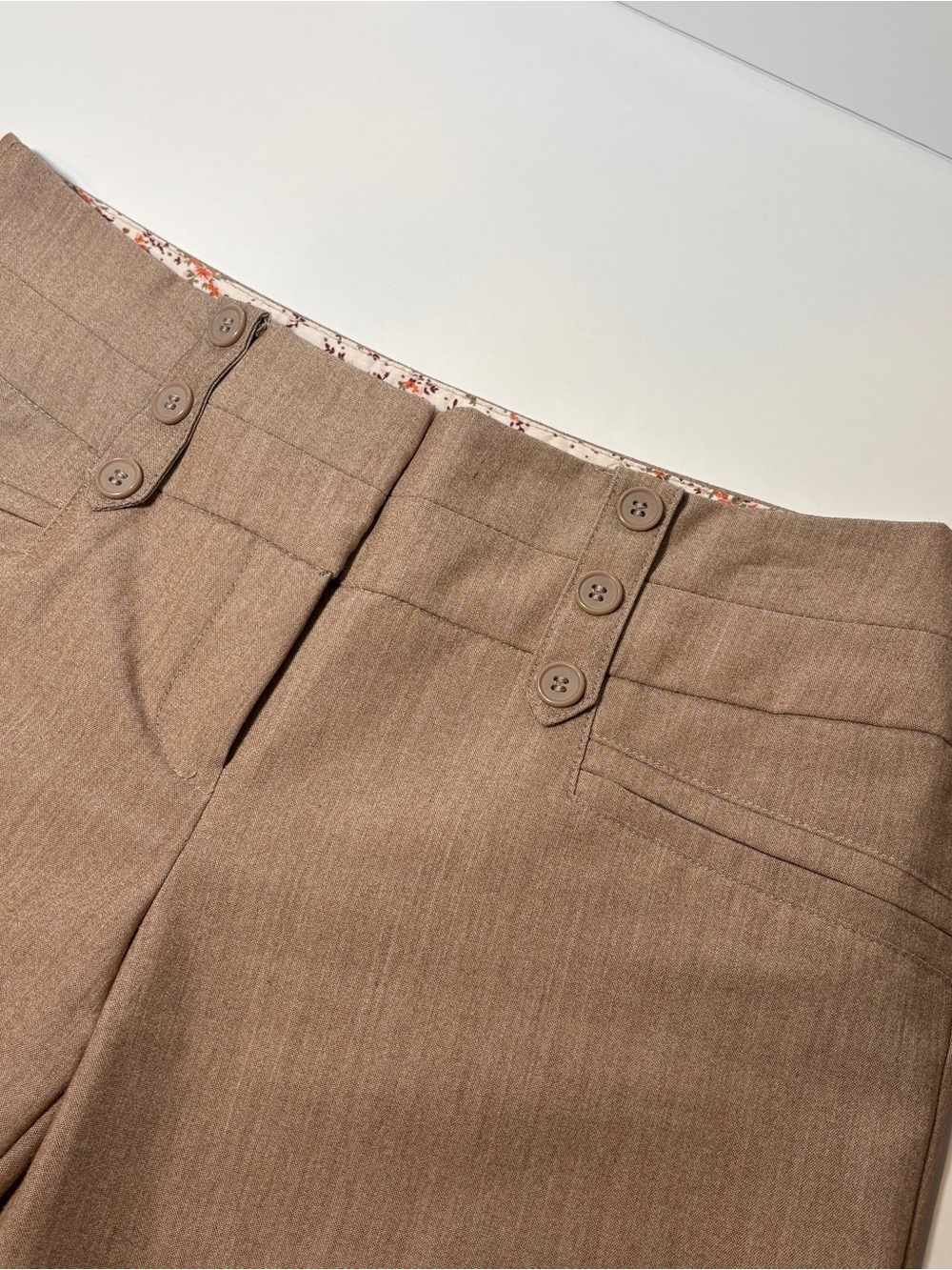 Joe about. by Joe Benbasset Sailor Button Flare Dress Pants Tan Juniors 5